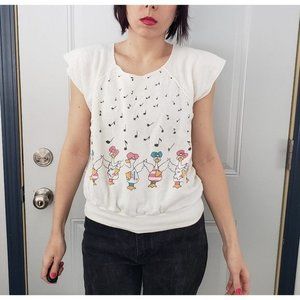 Vintage‎ 80s Geese Aerobics Cut Off Sweatshirt